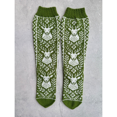 Kruununperijä (pitkät), vihreä/valkoinen, koko 35-37, pohje 35-39cm