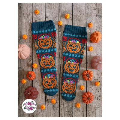 Halloween Candy Socks pattern, ENG
